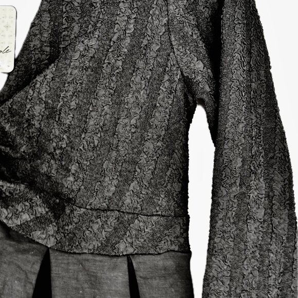 Free People Vida Mini Dress Womens Size M Fit & Flare Long Sleeve Black NWT - Picture 4 of 11